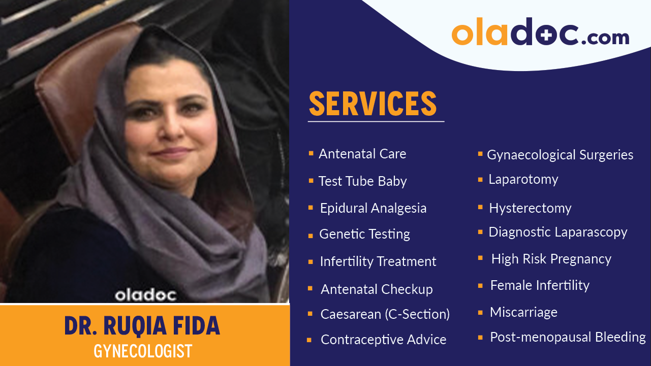 Services provided by  Dr. Ruqia Fida